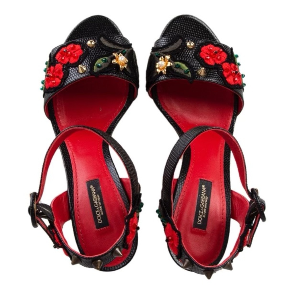 Dolce & Gabbana Embossed Leather Heels - Picture 4 of 16